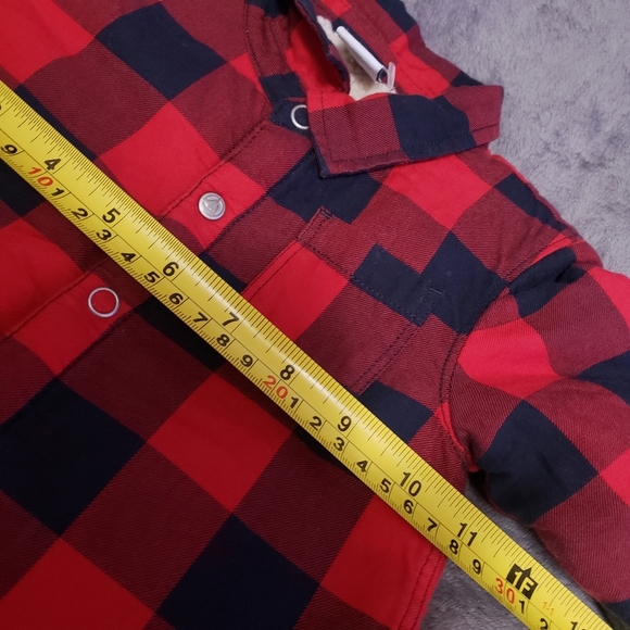 Petit Bateau Red/Black Long Sleeve Checkered Lined Shirt - Picture 7 of 11